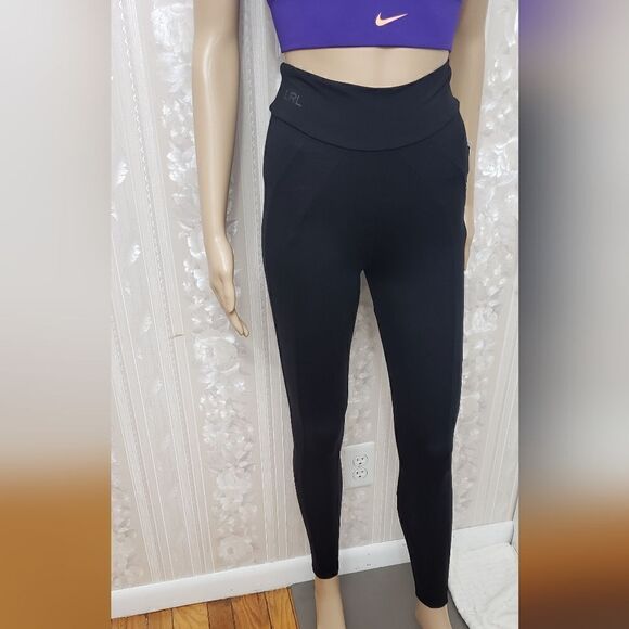 Ralph Lauren Logo Black High-Rise Leggings  NWT Size XS - Picture 1 of 7